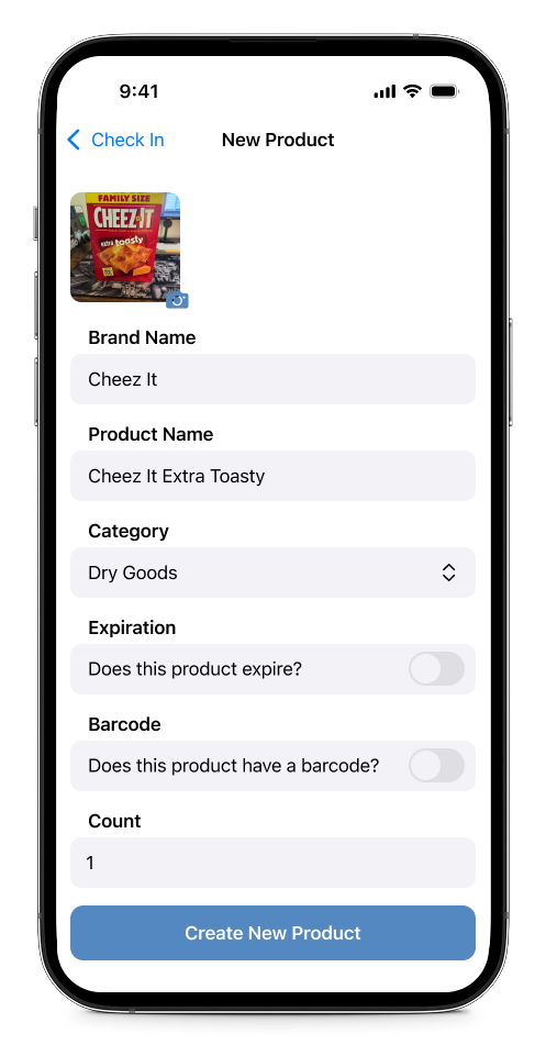 Cupboard App Screen 2